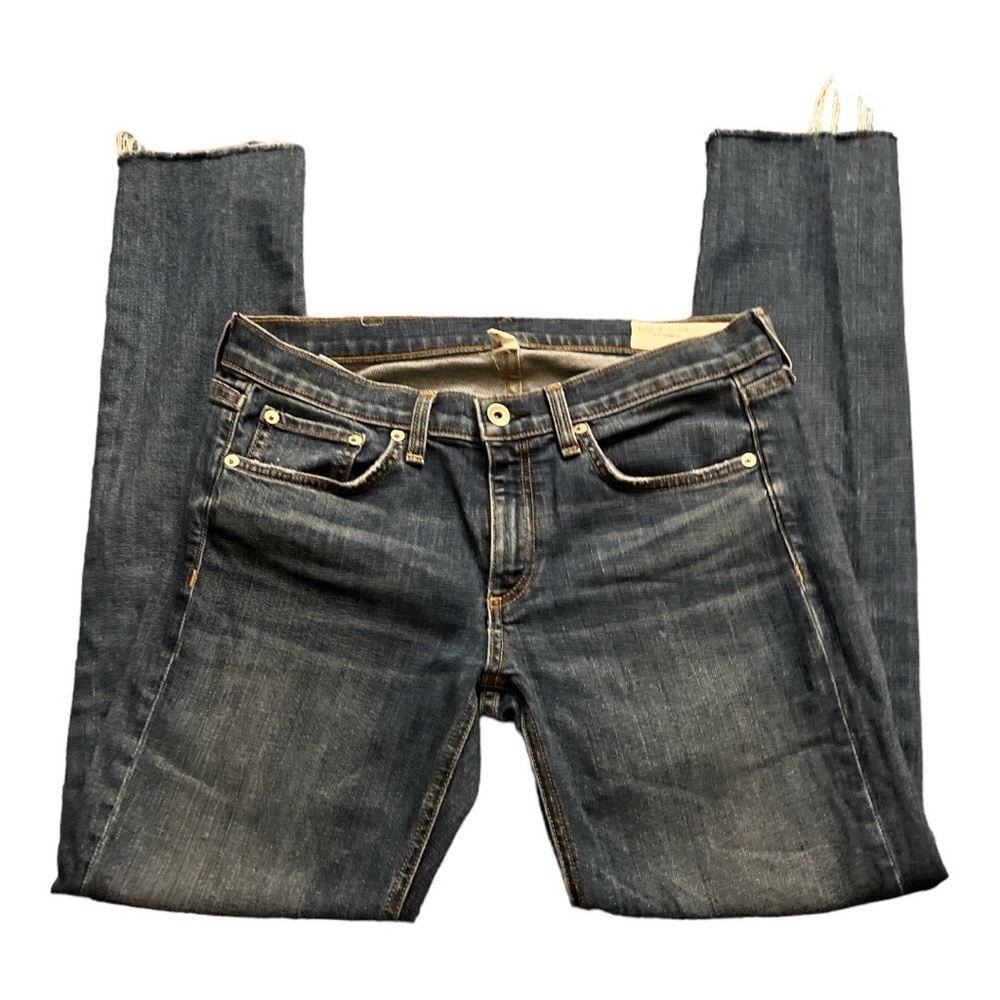 Rag & Bone Dre Raw Hem Jeans Size 27 Distressed Straight Leg